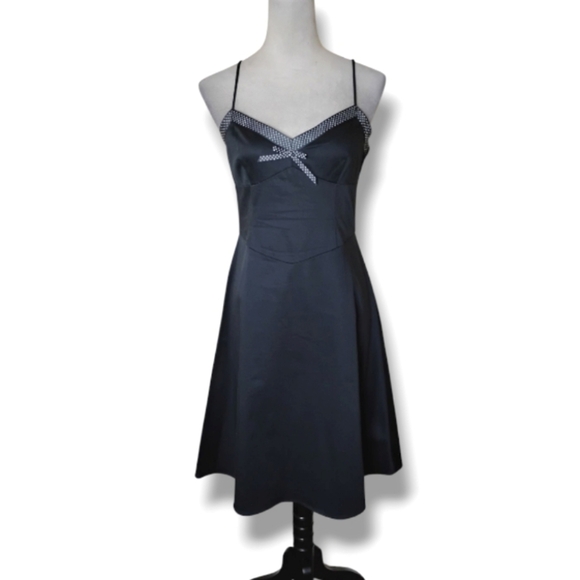 Jodi Kristopher Fit & Flare Babydoll Dress Size 8 Sweetheart Polka Dot Bow - Picture 1 of 9